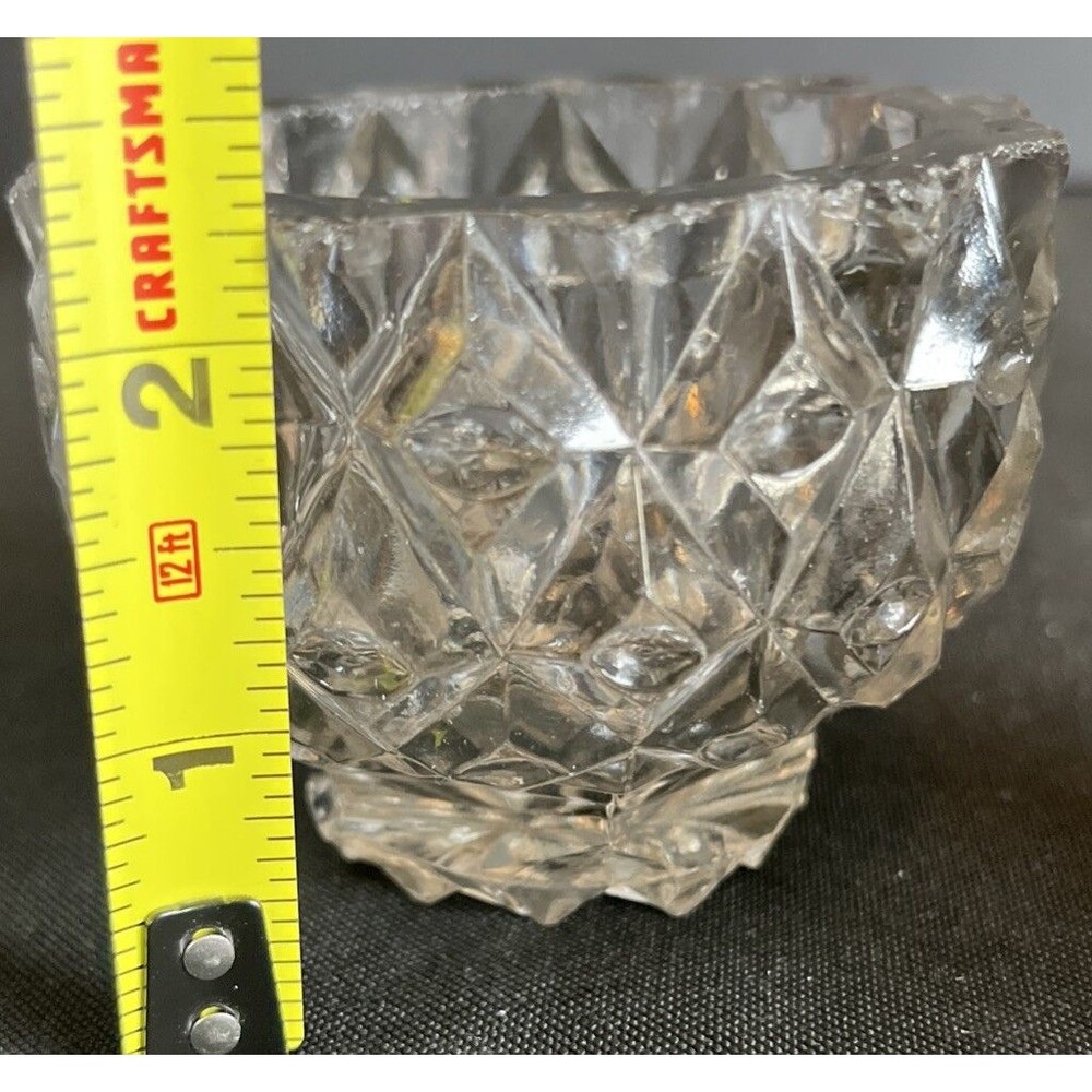 Stunning Antique Flint Glass Master Salt Cellar Flattened Sawtooth Diamonds - Picture 7 of 9